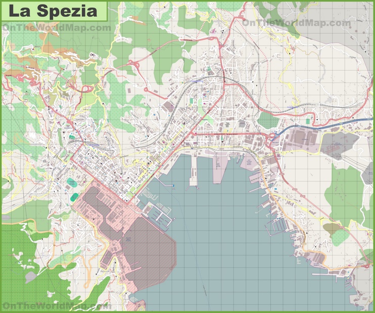 Grande mappa dettagliata di La Spezia