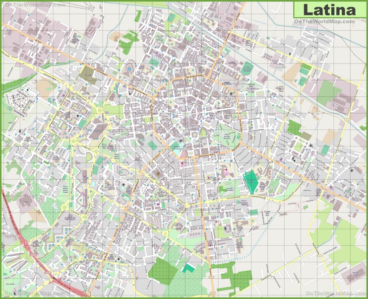 Grande mappa dettagliata di Latina