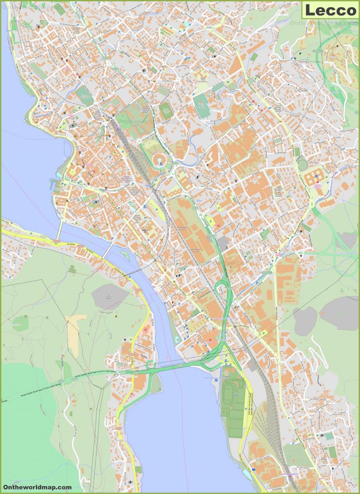 Mappa dettagliata di Lecco