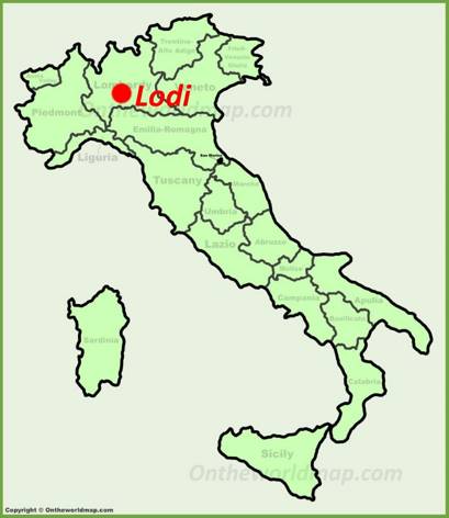 Lodi sulla mappa dell'Italia