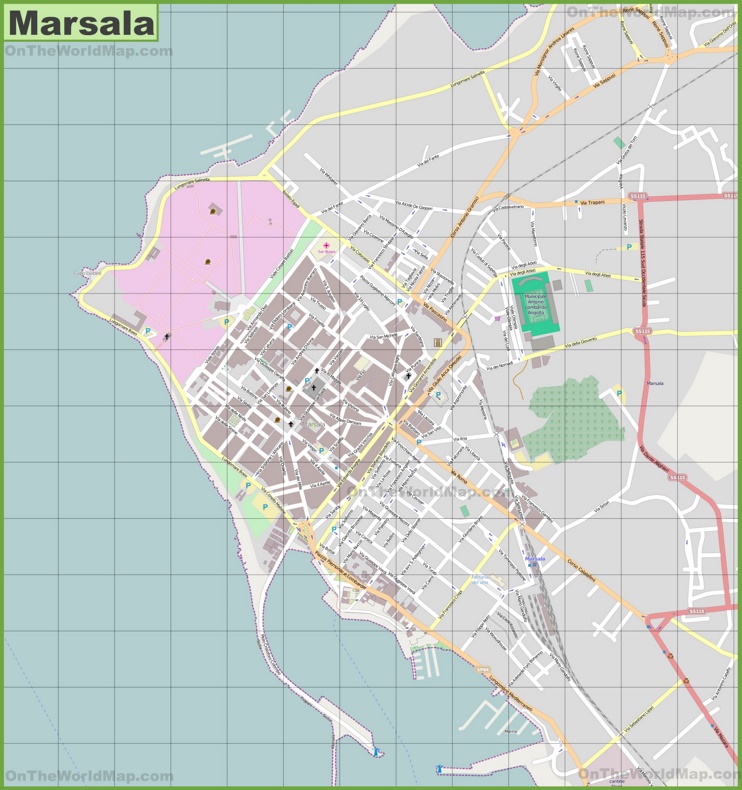 Grande mappa dettagliata di Marsala