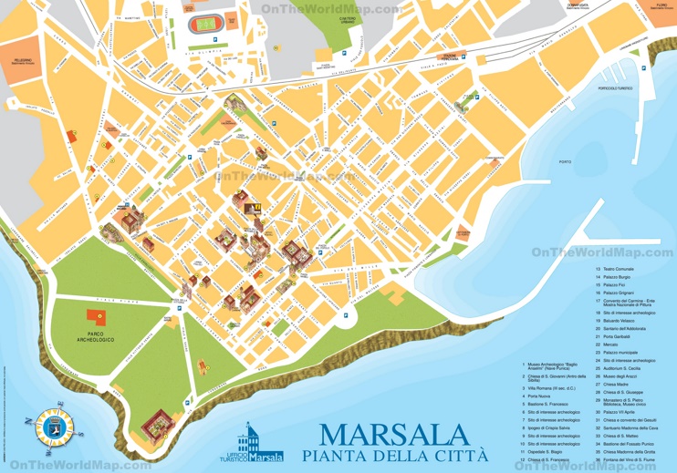 Marsala - Mappa con punti di interesse