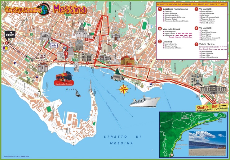 Messina - Mappa con punti di interesse