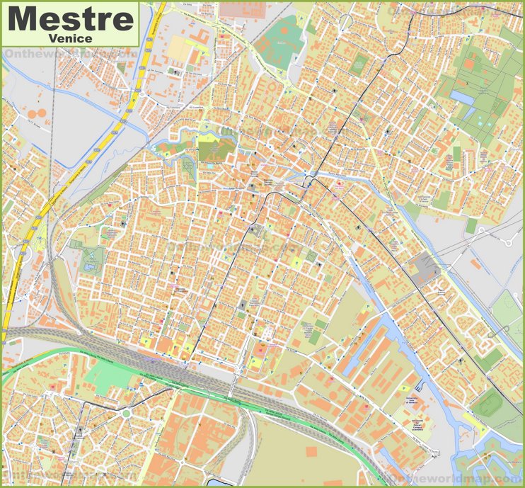 Grande mappa dettagliata di Mestre