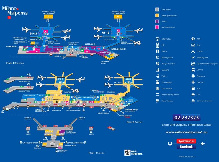 Mappa dell'aeroporto di Milano Malpensa