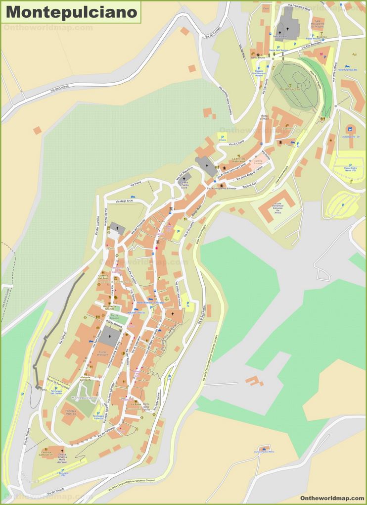 Mappa dettagliata di Montepulciano