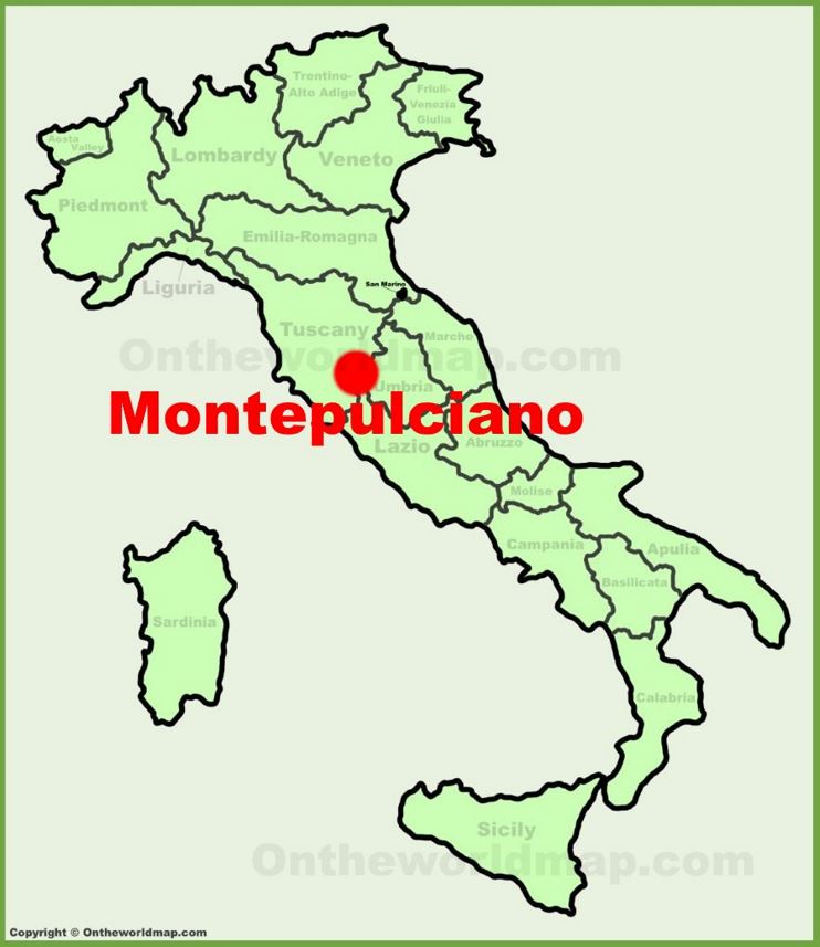 Montepulciano sulla mappa dell'Italia