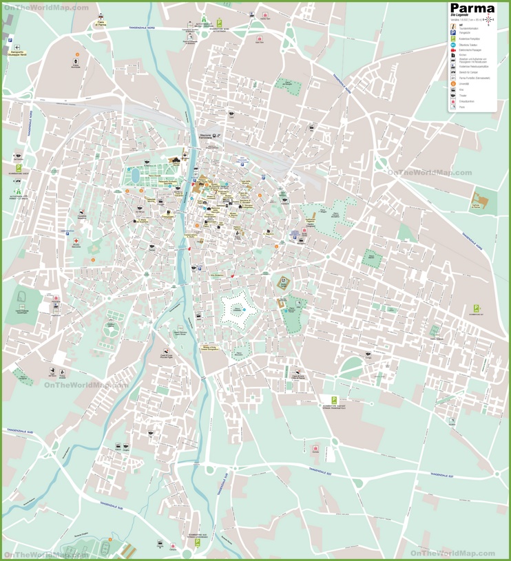 Parma - Mappa delle attrazioni turistiche