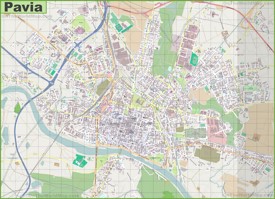 Grande mappa dettagliata di Pavia