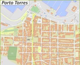 Porto Torres - Mappa del centro città