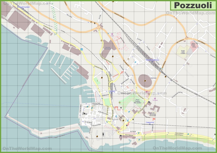 Grande mappa dettagliata di Pozzuoli