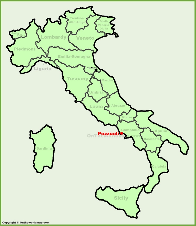 Pozzuoli sulla mappa dell'Italia