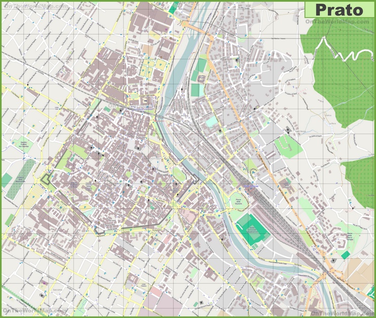 Grande mappa dettagliata di Prato