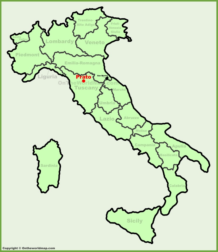 Prato sulla mappa dell'Italia