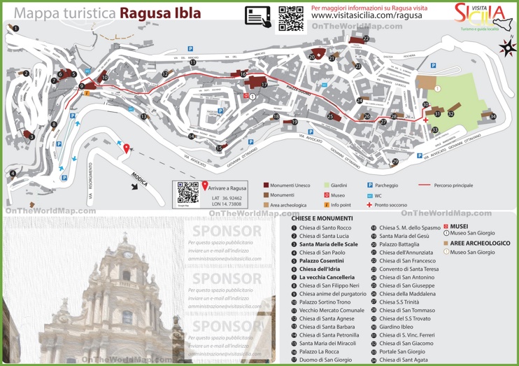 Ragusa Ibla - Mappa Turistica