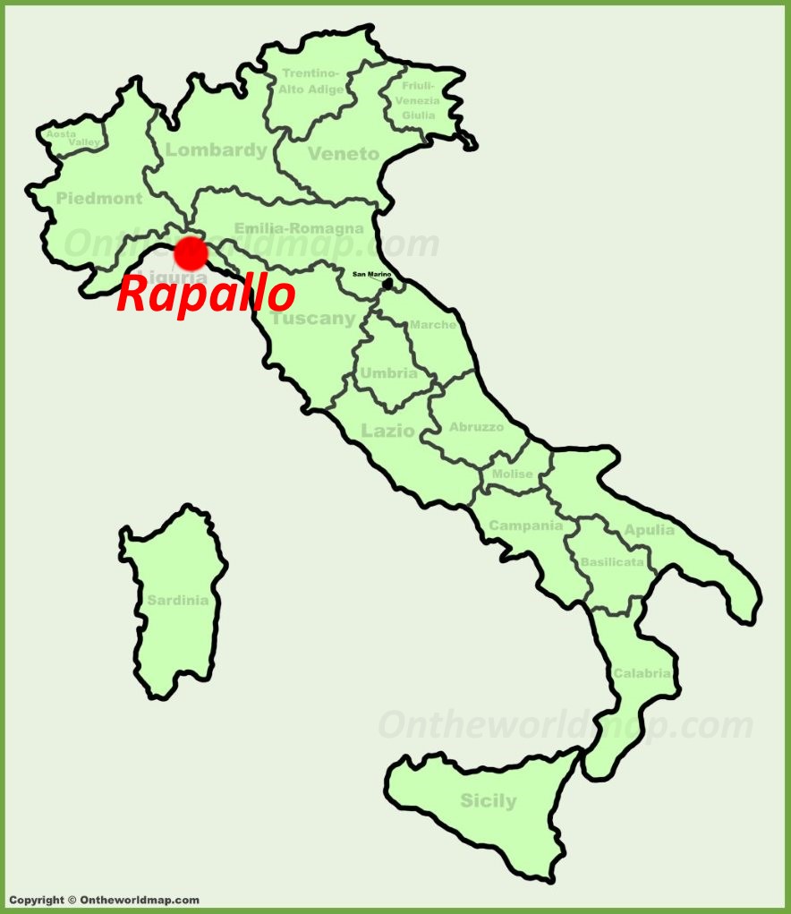 Rapallo sulla mappa dell'Italia