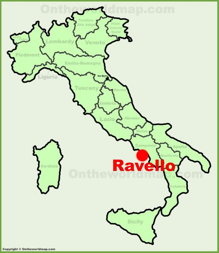 Ravello sulla mappa dell'Italia