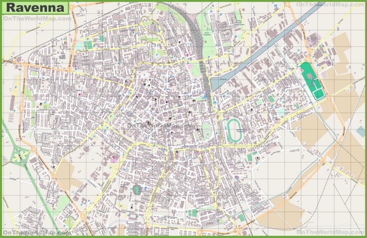 Grande mappa dettagliata di Ravenna