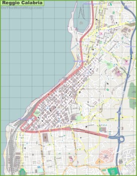 Grande mappa dettagliata di Reggio Calabria