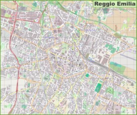 Grande mappa dettagliata di Reggio Emilia