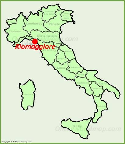 Riomaggiore sulla mappa dell'Italia
