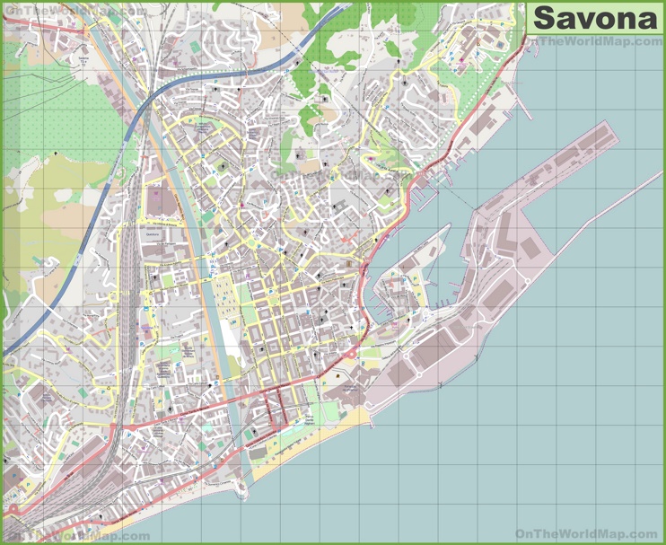 Grande mappa dettagliata di Savona