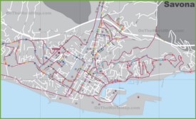 Savona - Mappa dei trasporti