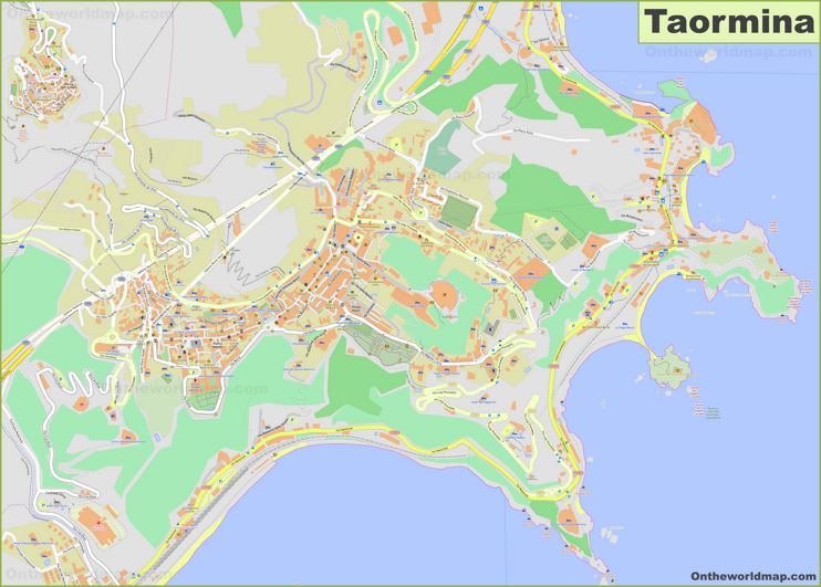 Mappa dettagliata di Taormina