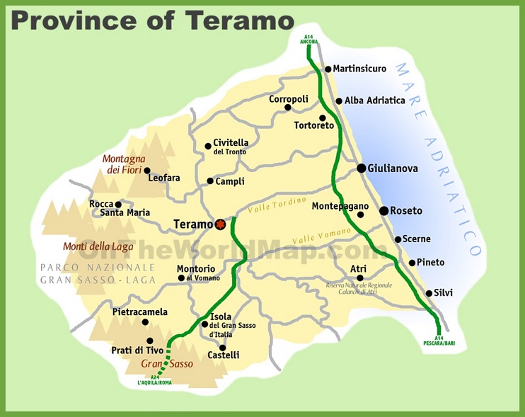 Provincia di Teramo Mappa