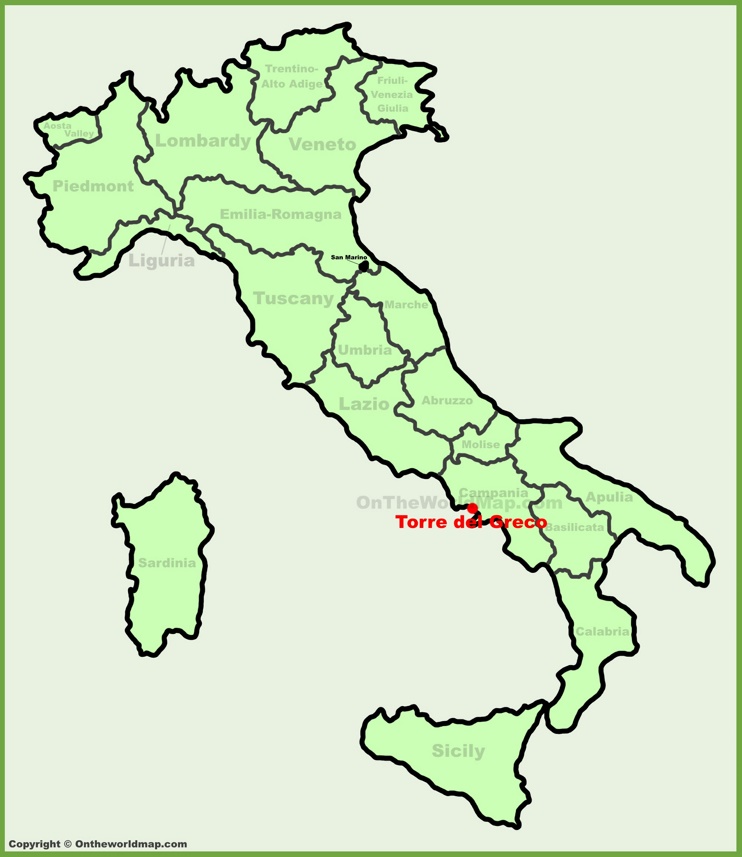 Torre del Greco sulla mappa dell'Italia
