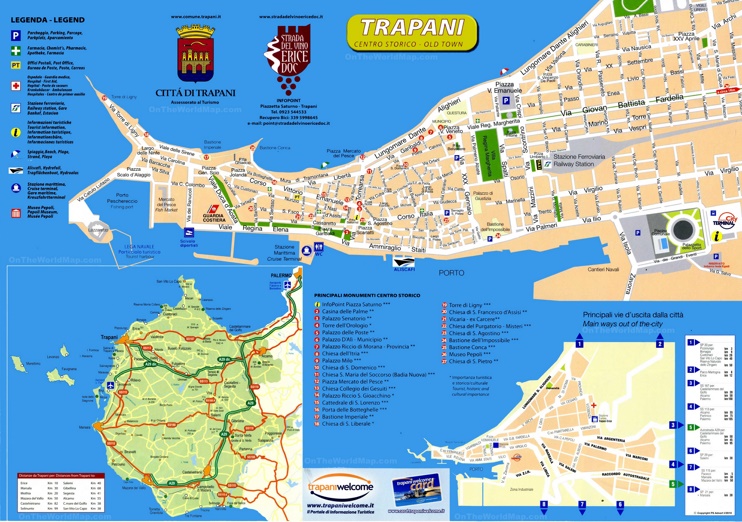 Trapani - Mappa con punti di interesse