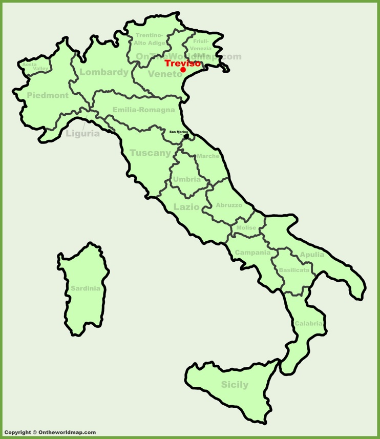 Treviso sulla mappa dell'Italia