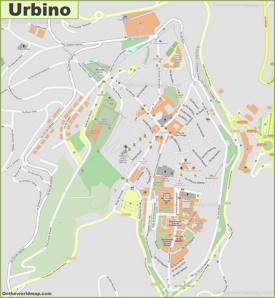 Mappa dettagliata di Urbino
