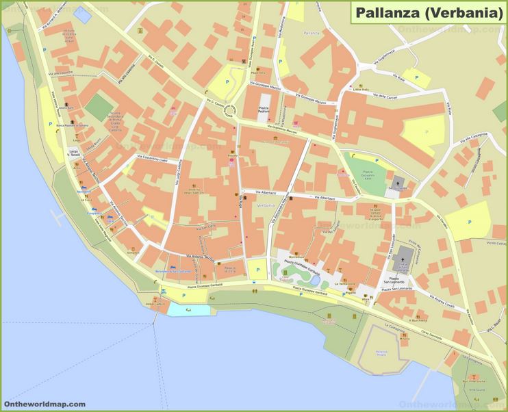 Mappa centro città di Verbania (Pallanza)