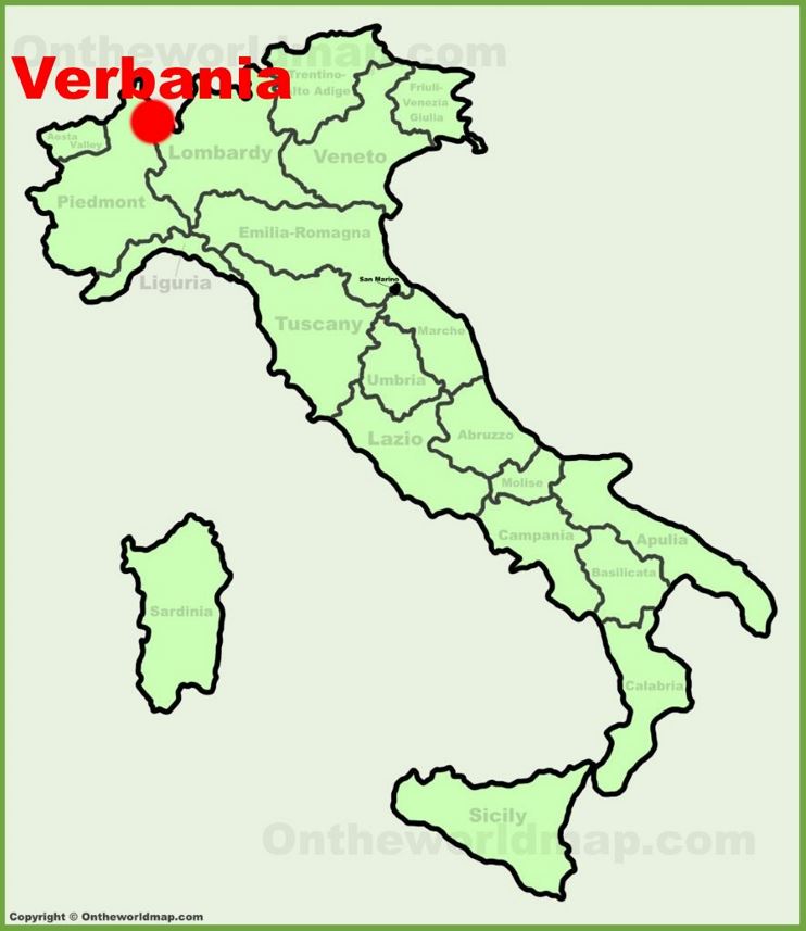 Verbania sulla mappa dell'Italia