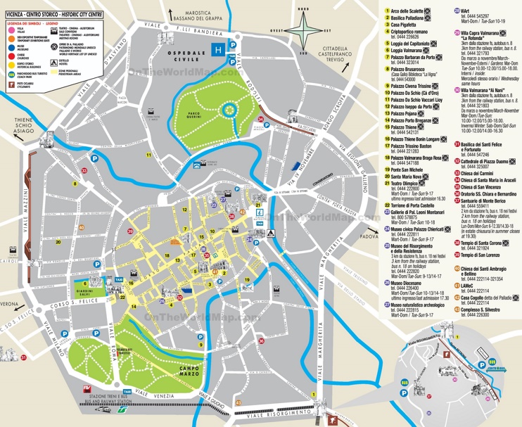 Vicenza - Mappa Turistica