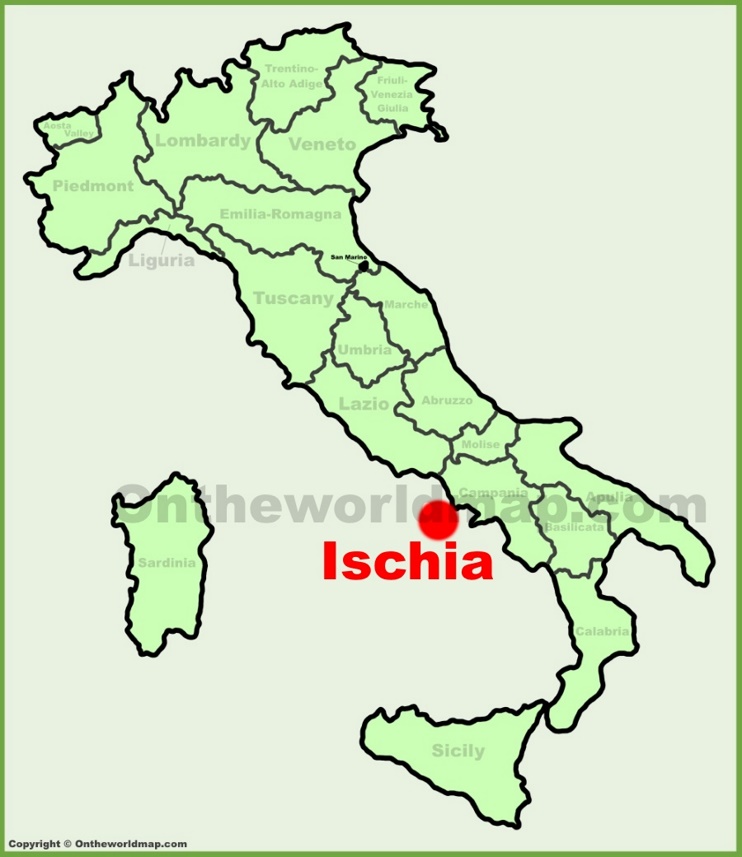 Ischia sulla mappa dell'Italia