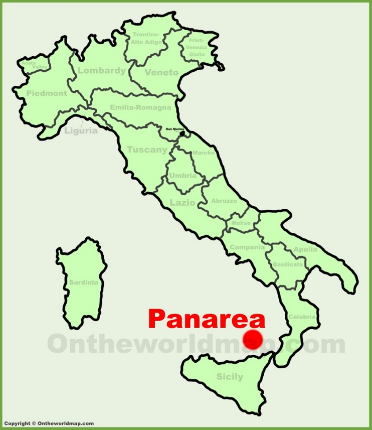 Panarea sulla mappa dell'Italia