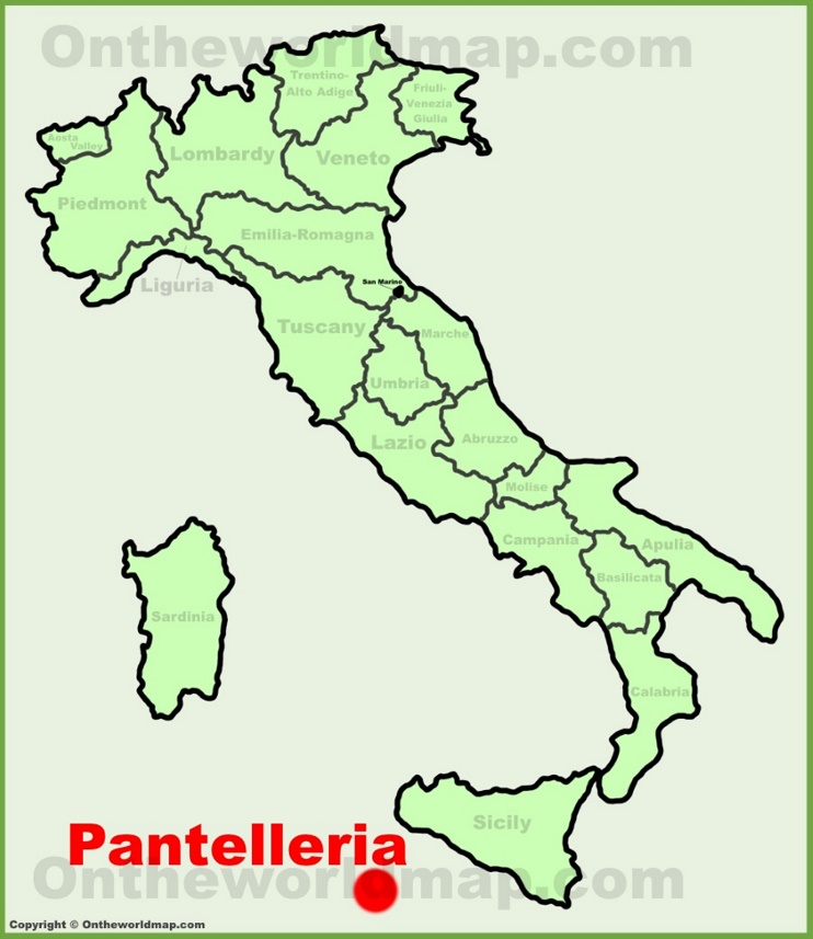 Pantelleria sulla mappa dell'Italia