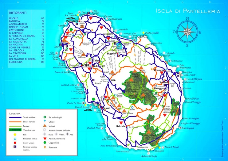 Pantelleria - Mappa con punti di interesse
