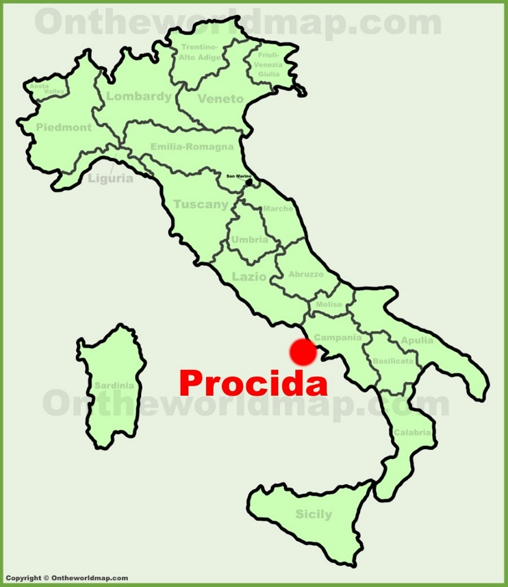Procida sulla mappa dell'Italia