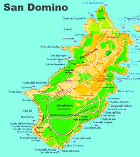 Mappa dell'isola di San Domino