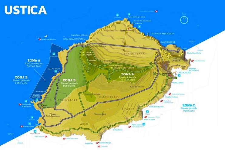 Ustica - Mappa Turistica