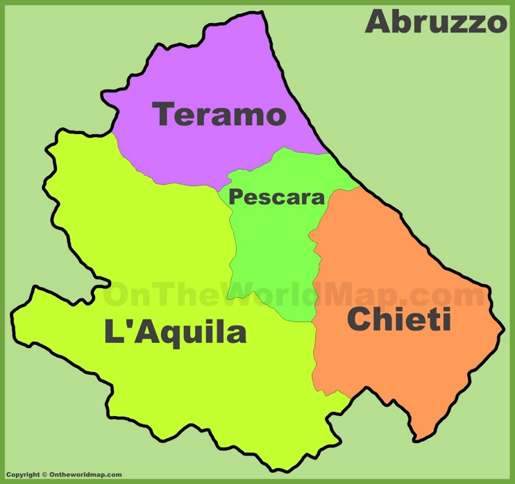 Abruzzo - Mappa con province