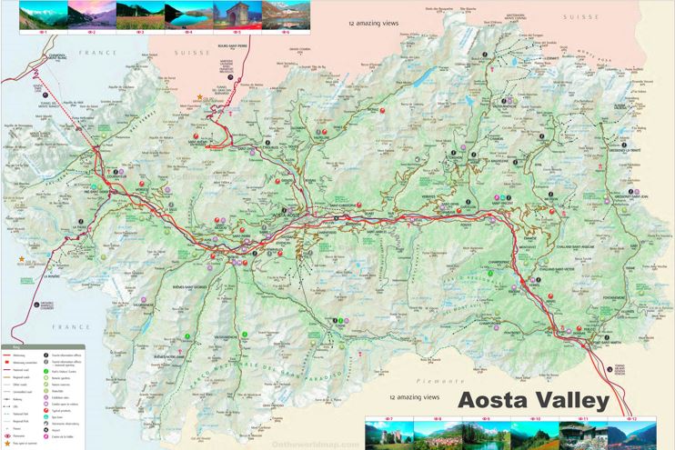 Valle d'Aosta - Mappa Stradale