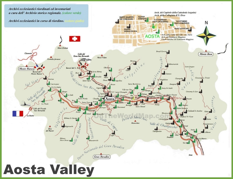 Valle d'Aosta - Mappa Turistica