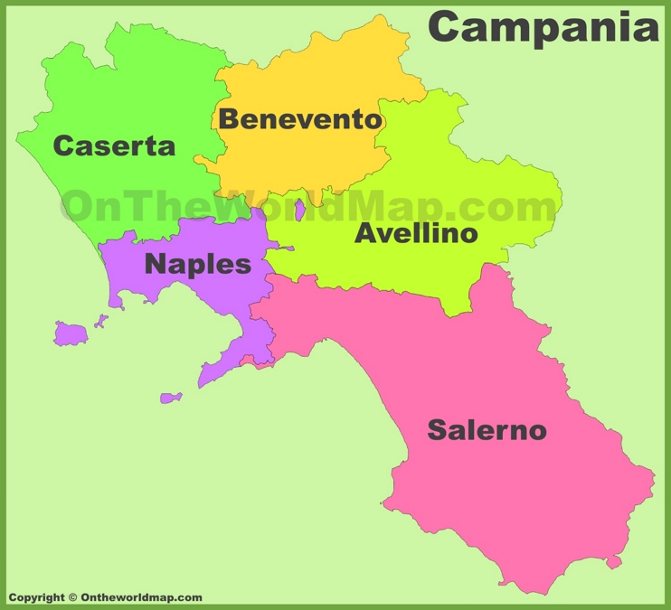 Campania - Mappa con province