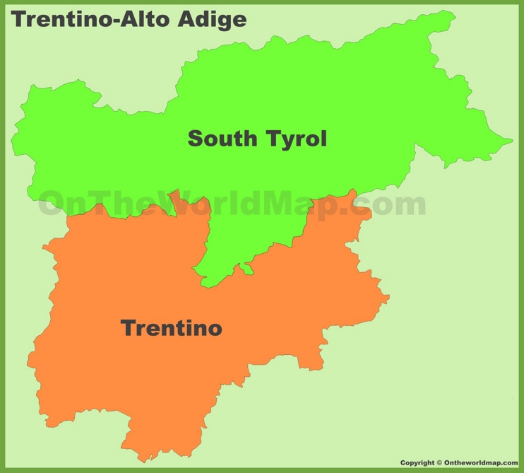 Trentino-Alto Adige - Mappa con province