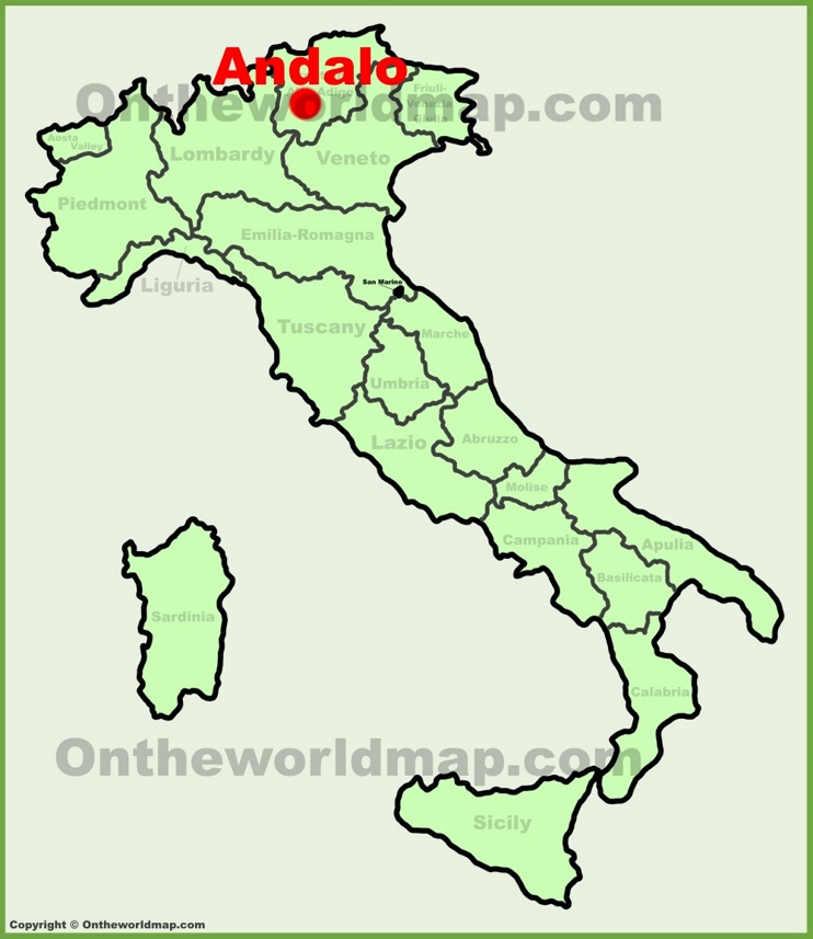 Andalo sulla mappa dell'Italia