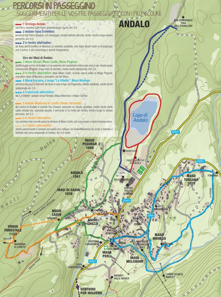 Andalo - Mappa delle passeggiate